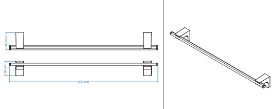 Long Towel Rail – Gold Finish