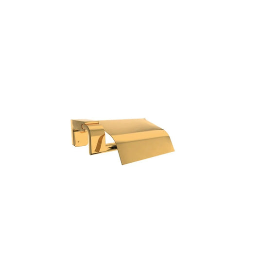 Wall Mounted Covered Toilet Roll Holder Covered – Gold Finish
