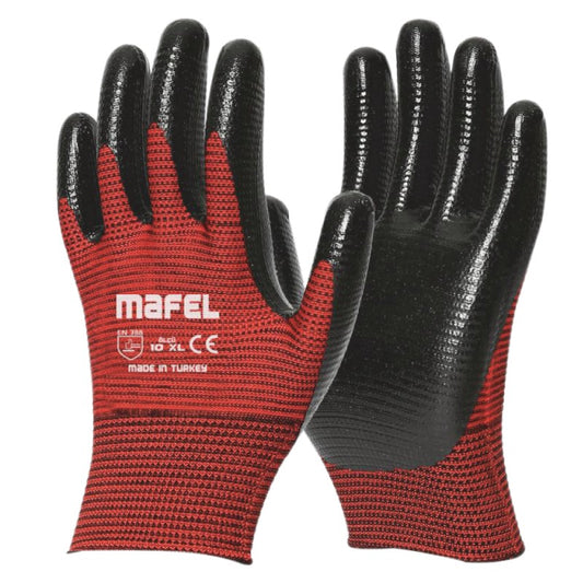 Mafel Premium Red Nitrile Work Gloves