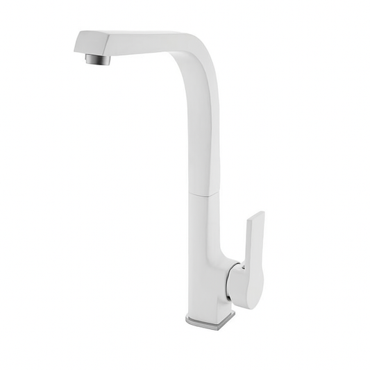 Solid White Kitchen Sink Mixer Tap