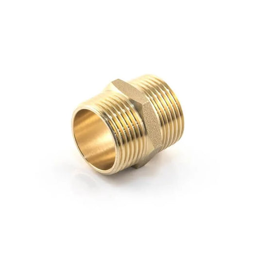 Brass Threaded Hexagon Nipple Brass - 3/8"