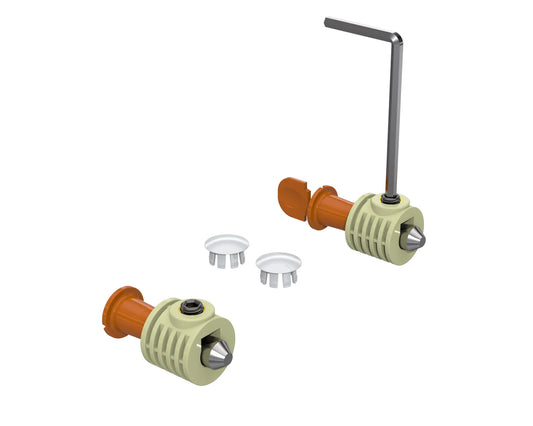 WALLHUNG WC FIXING SET (FROM SIDE OR SEAT COVER HOLES) T1 – 34/13 MAIN BODY (Ø30 30-36 STAB.; 70MM STUD BOLT; 120MM ALLEN; WHITE CAPS)