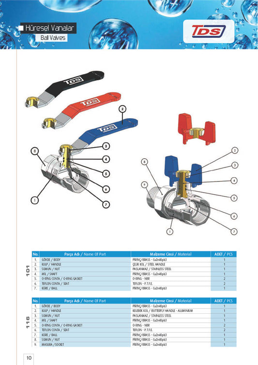 Filtered Full Bore Ball Valve with Butterfly Handle 1/2"