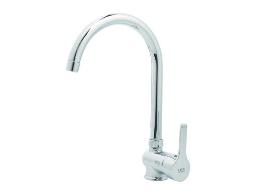 Side-Handle Chrome Gooseneck Kitchen Tap