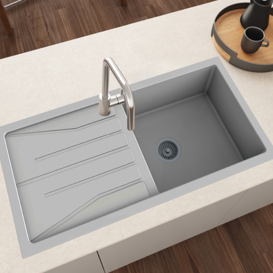 50 x 100  BOHEMIAN GREY Composite Kitchen 1.0 Bowl Sink with Drainer