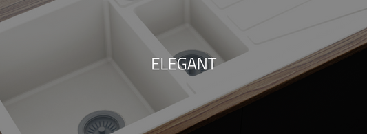 50 x 100  ELEGANT-ILYADA WHITE Composite 1.5 Bowl Kitchen Sink with Drainer