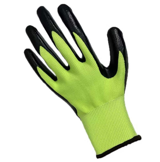 By Eli Grip Nitrile Green and Black Work Gloves