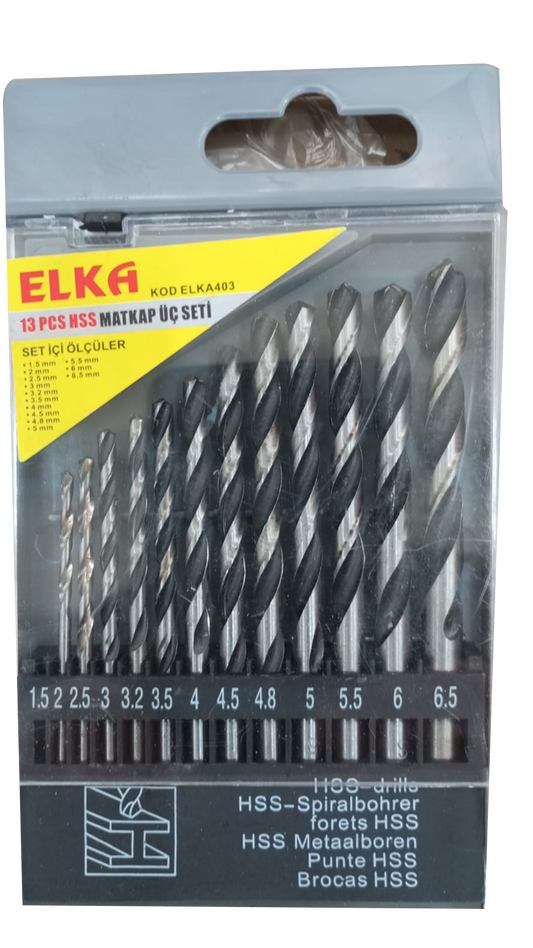 Elka 13-Piece HSS Drill Bit Set – Metric Sizes