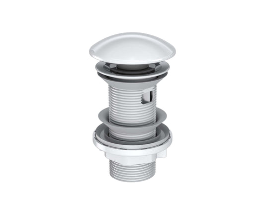 Pop Up Centre-Pin Basin Waste WHITE  (With overflow)