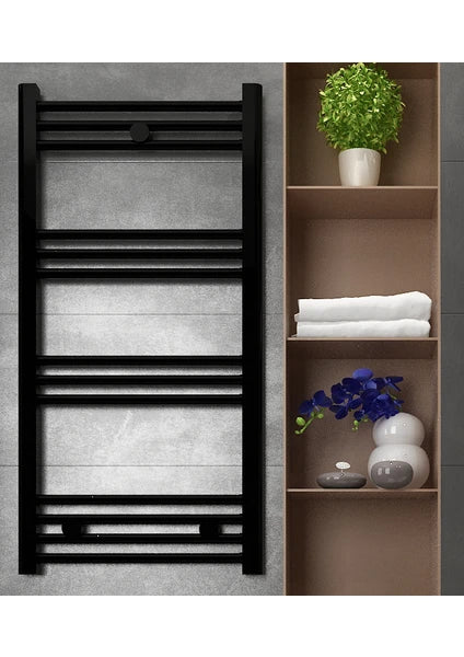 Heated Towel Rail - Black - 500x1000mm