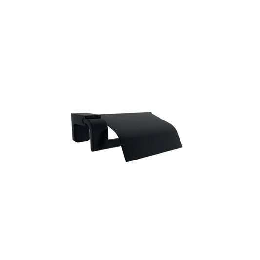 Wall Mounted Covered Toilet Roll Holder Covered – Black Finish