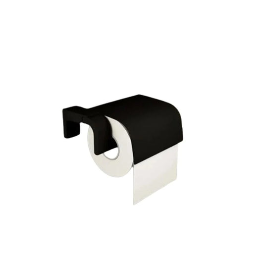 Wall Mounted Covered Toilet Roll Holder Covered – Black Finish
