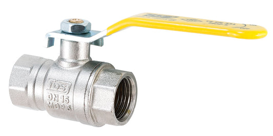 Lockable Gas Ball Valve - Yellow Lever Handle 3/4"