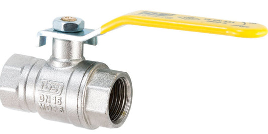 Lockable Gas Ball Valve - Yellow Lever Handle 1"