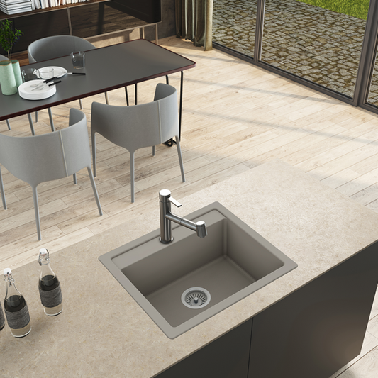 51 x 58  SIRIUS WHITE Composite 1.0 Bowl Kitchen Sink
