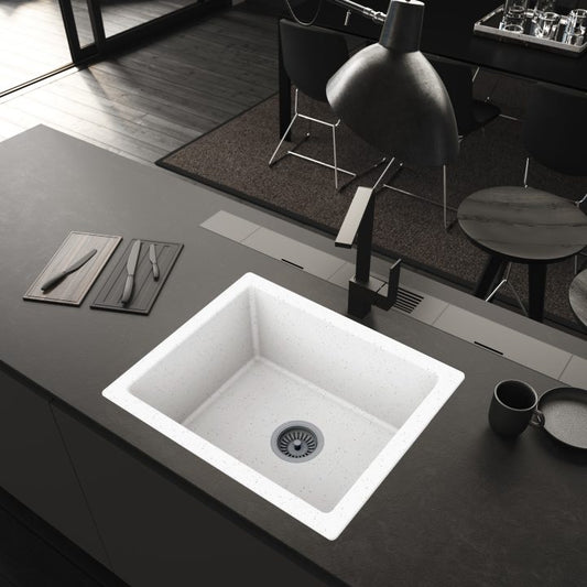 47x57 STELLA WHITE Composite 1.0 Bowl Kitchen Sink