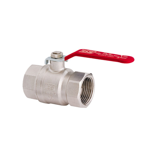 1/2"  2 Way Red Lever Ball Valve PN16 - (Full Bore, Steel Handle)